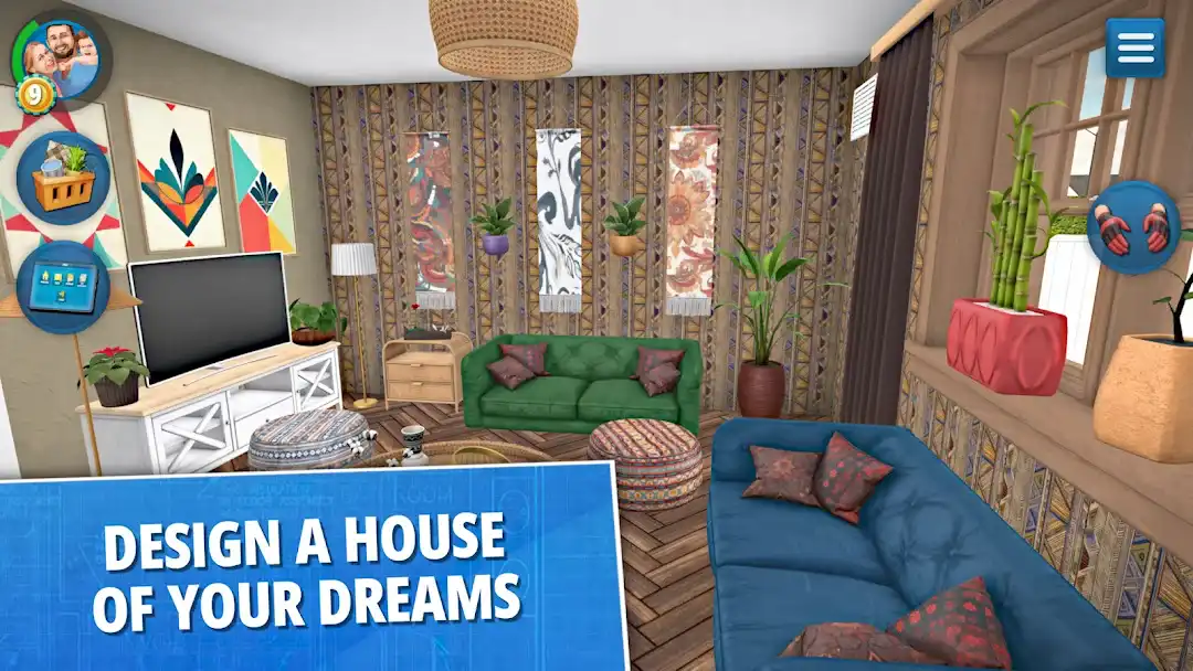 Interior de casa em renovação com painel de tarefas